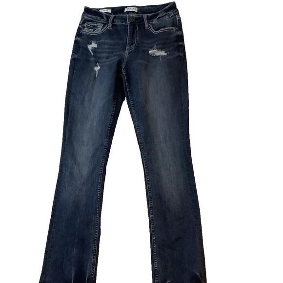 Vigoss Slim Boot Womens Size 2 Length 31 Blue Denim Mid-Rise Stretch - Picture 1 of 10